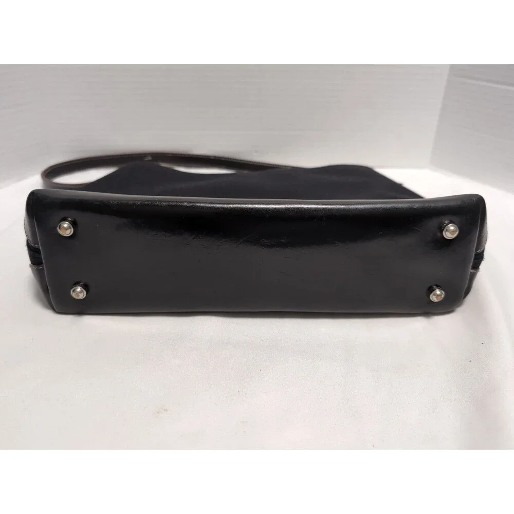 KATE SPADE BLACK CANVAS LEATHER PURSE BAG NEW YORK Beautiful - Picture 7 of 16